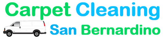 Carpet Cleaning San Bernardino Logo with cleaning van.